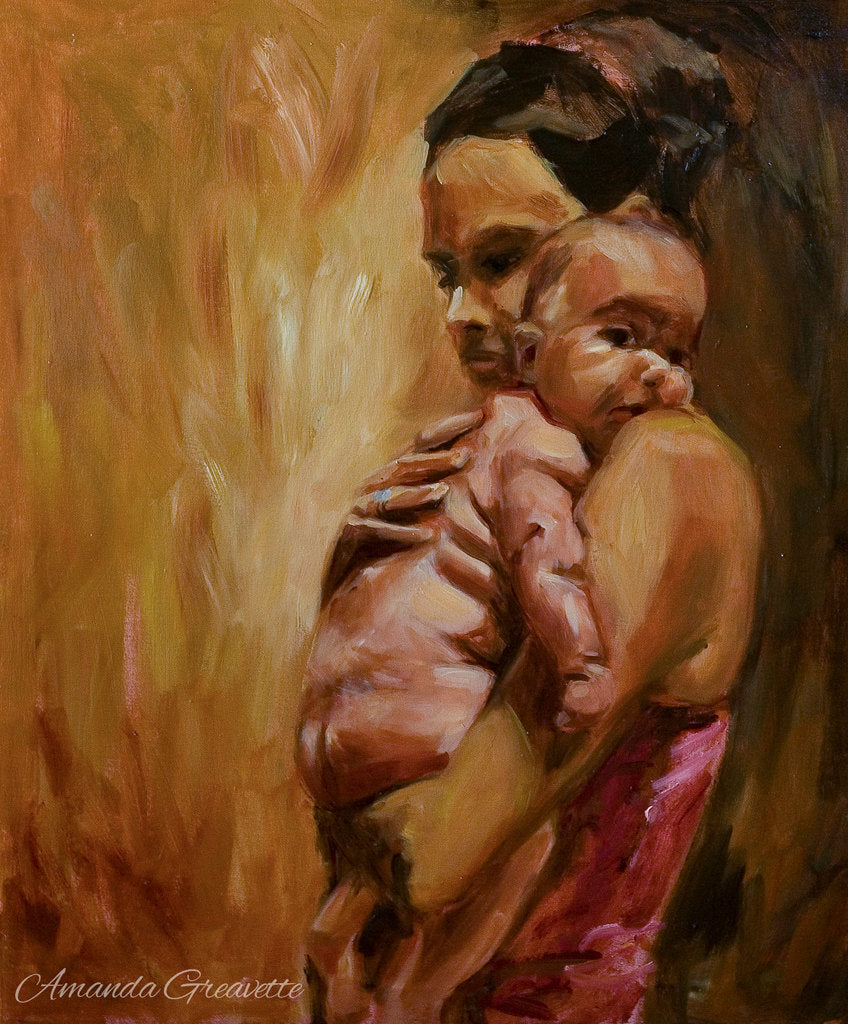 Birth Art Print - Evangeline - mother and baby