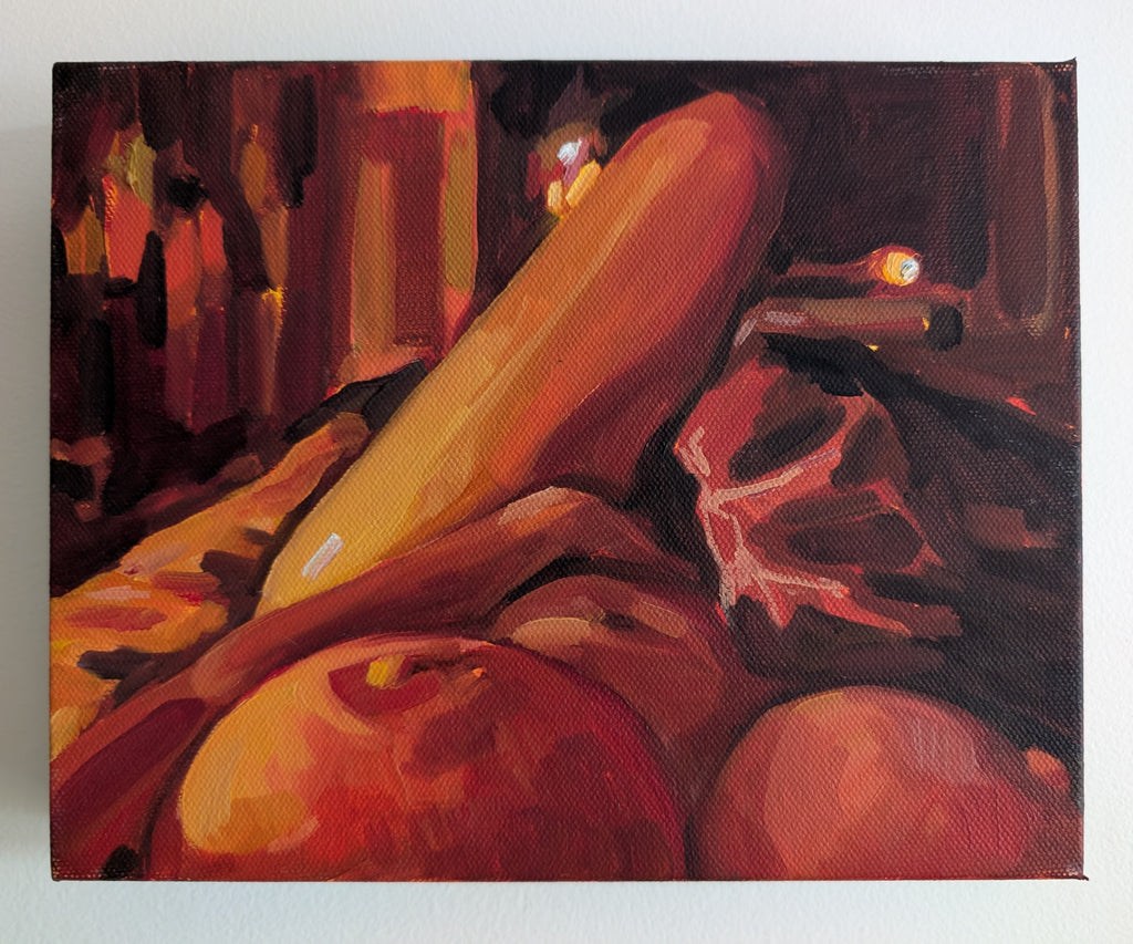 SMALL OIL PAINTING - FIGURES