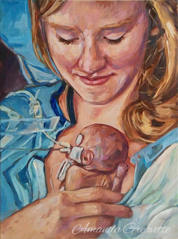 Birth Art Print - To Hold & To Touch - kangaroo care