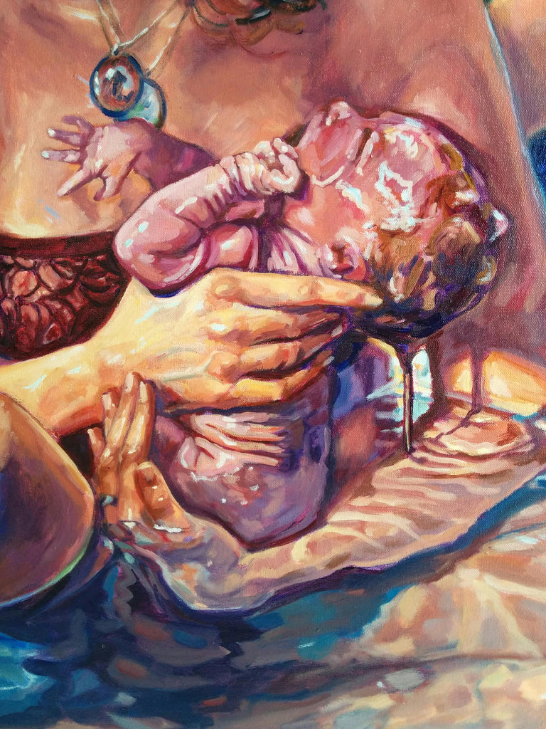 Original Oil Painting - All Creation Groans - waterbirth