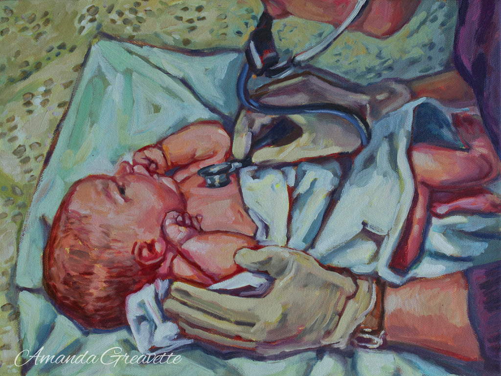 Birth Art Print - Gentle Hands